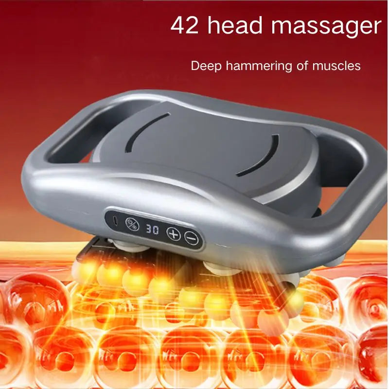 Professional 42-Head Massage Gun With LED Display And 9 Speeds