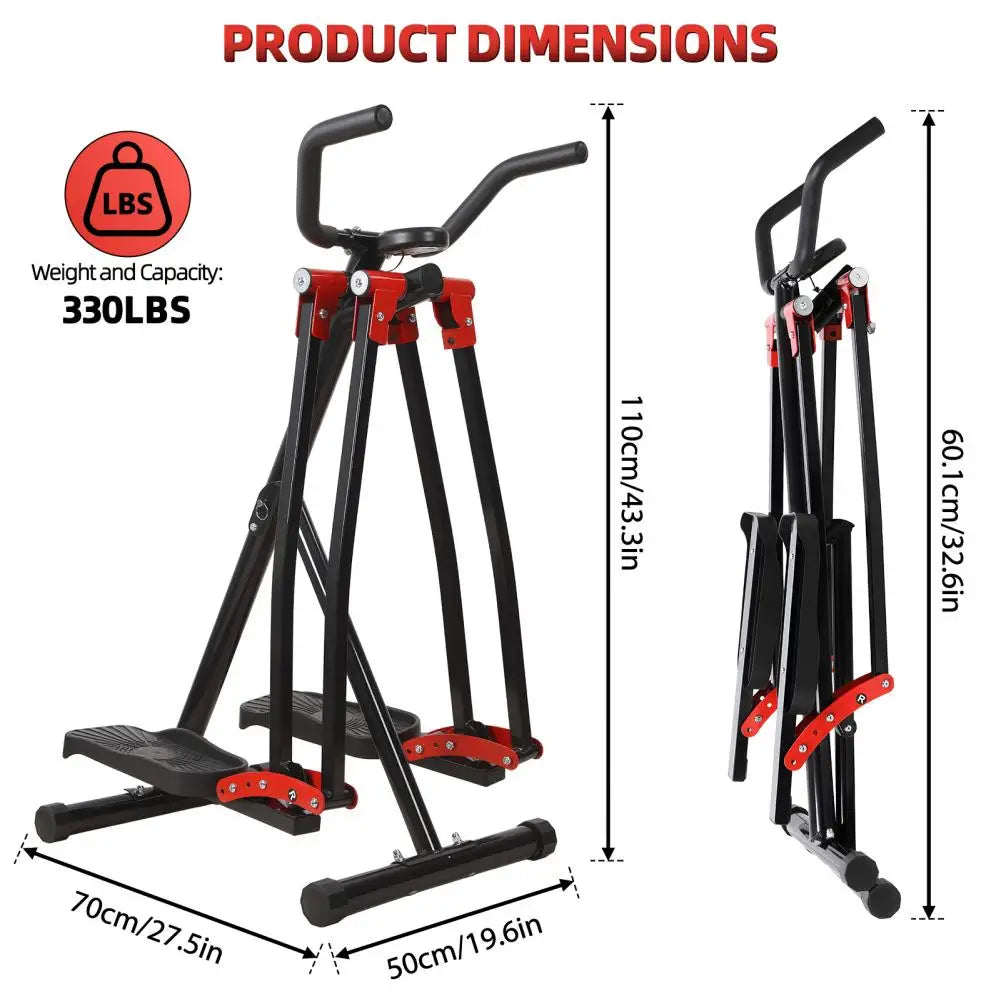 Foldable Elliptical Air Walker Cross Trainer With LCD Monitor