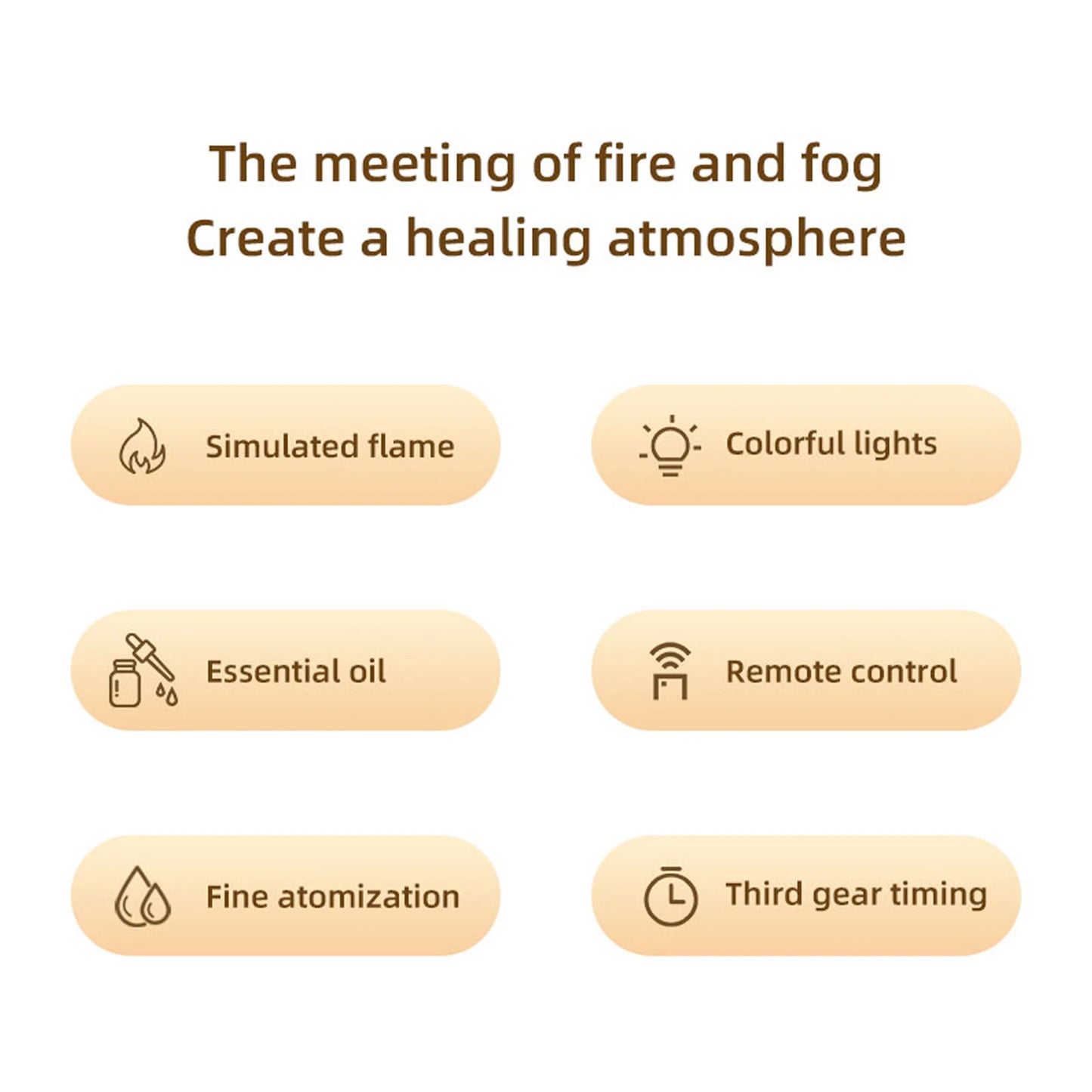 Flame Air Diffuser Humidifier And Aromatherapy Diffuser For Bedroom