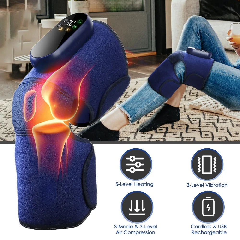 Cordless Heated Knee Massager With Five-Level Heating Three-Level VibrationTherapy