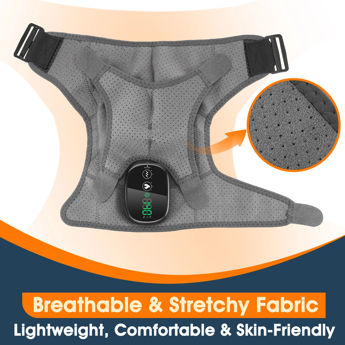Cordless Electric Heating Shouder Massager Brace, 3 Heat & Vibration Thermal Cervical Muscel Relax, Shoulder Warmer Massage Belt