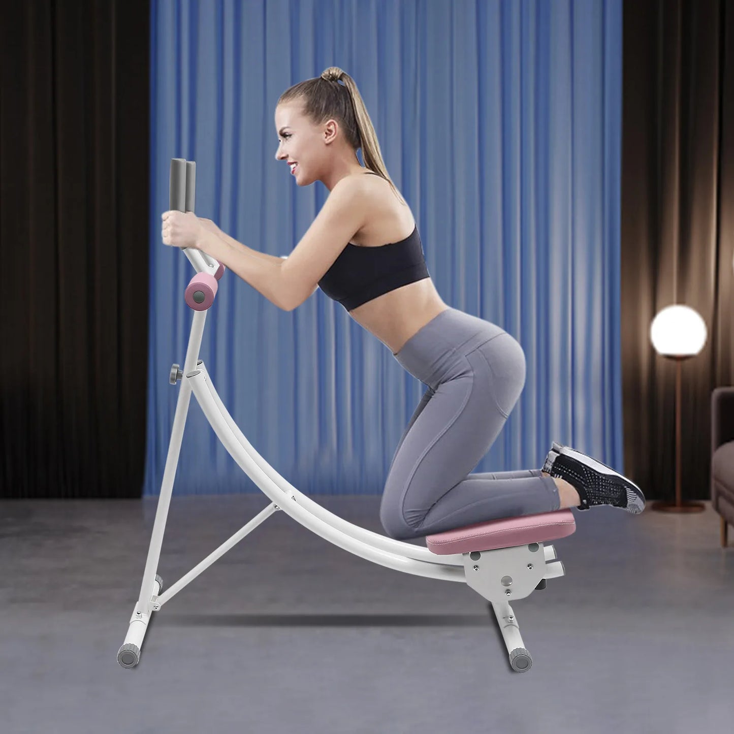 Ab Trainer Abdominal Workout Machine Carbon Steel 150kg Load