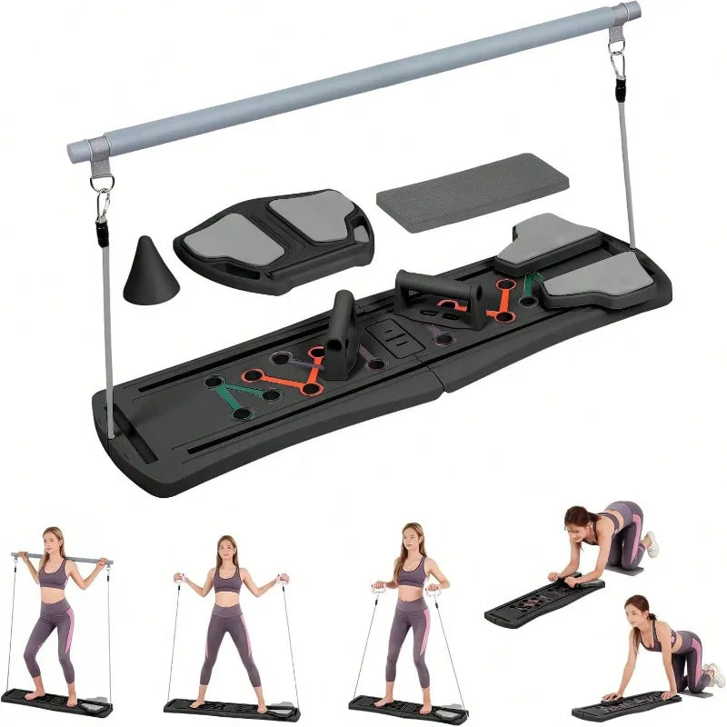 Foldable Pilates Reformer Board Multi Purpose Home Workout Equipment