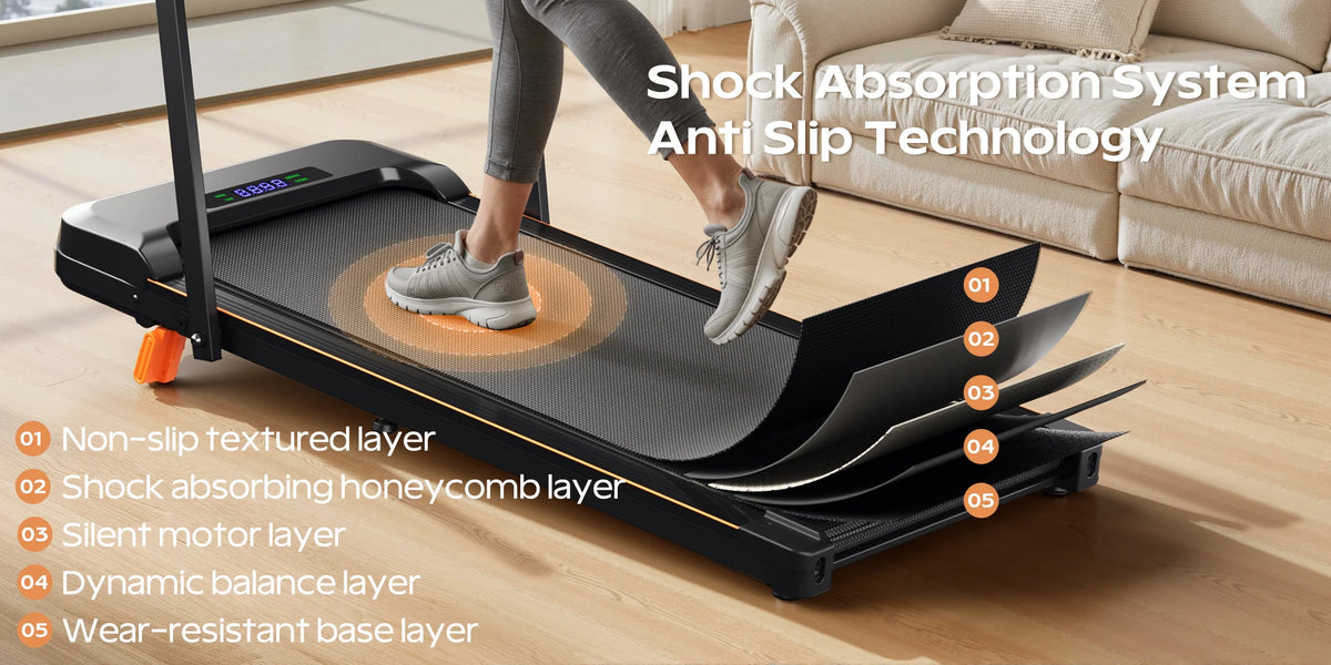 AIRHOT Folding Incline Treadmill With Handrail And LED Display