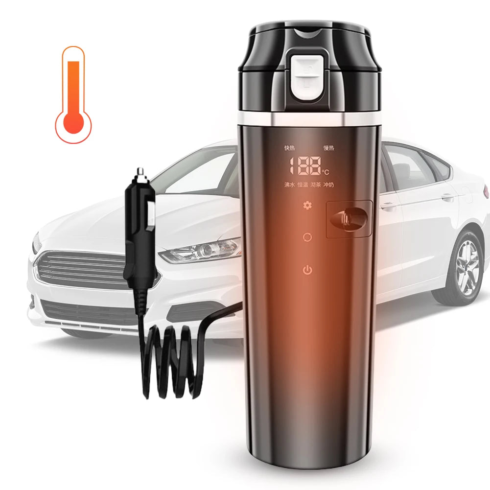 12V/24V Car Heated Smart Mug With LCD Display Temperature Control