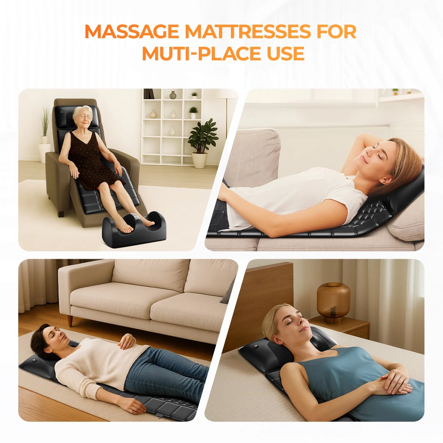HOMEMASSA Shiatsu Full Body Massage Mat With Heat Therapy