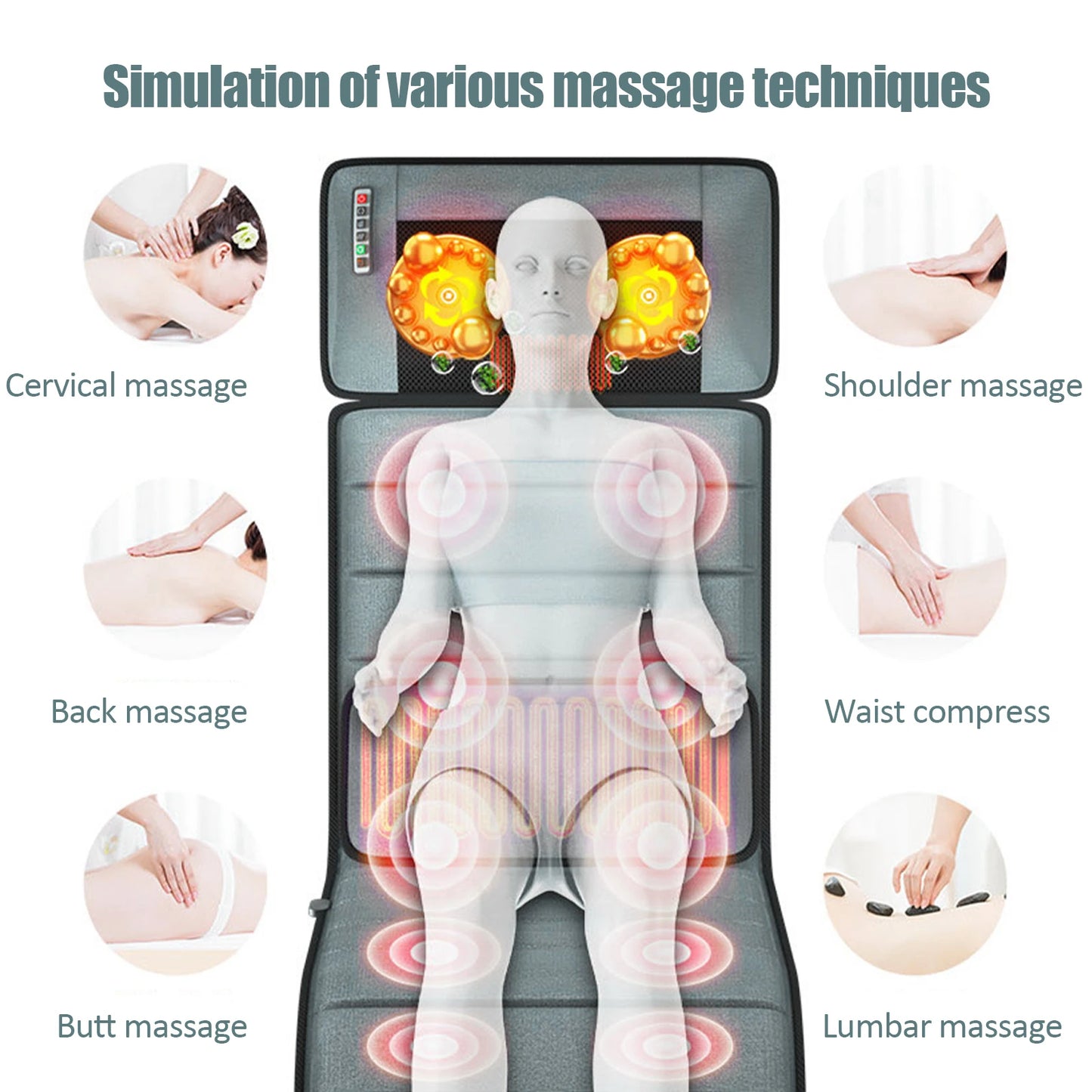 Electronic Therapeutic Wholebody Massage Mat Vibration Bed MassagerDevice For Back