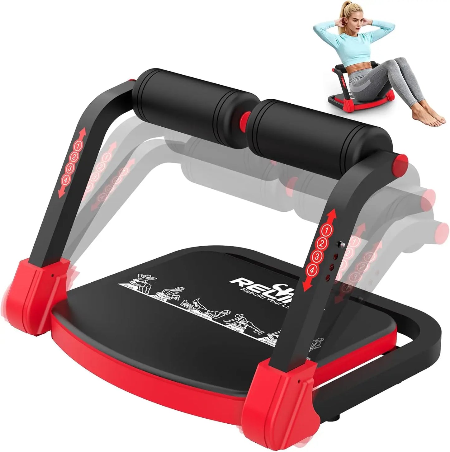 Abdominal Trainer For Home Use Foldable With Three Resistance Levels