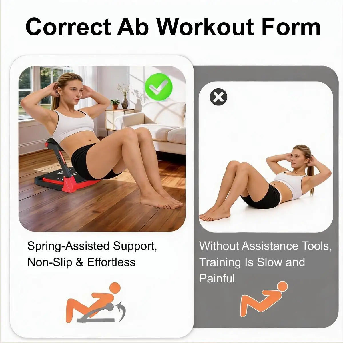 Abdominal Trainer For Home Use Foldable With Three Resistance Levels
