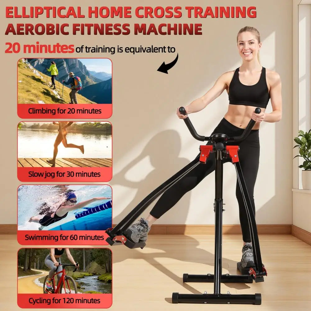 Foldable Elliptical Air Walker Cross Trainer With LCD Monitor