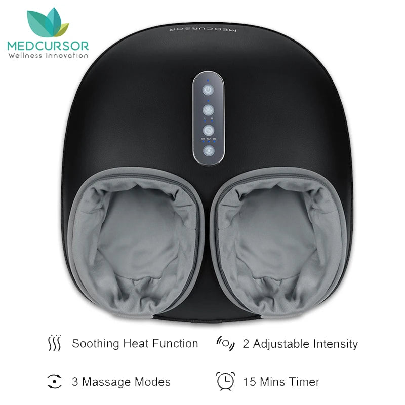 Medcursor Foot Massager Heating Therapy Shiatsu Deep Kneading Roller Electric