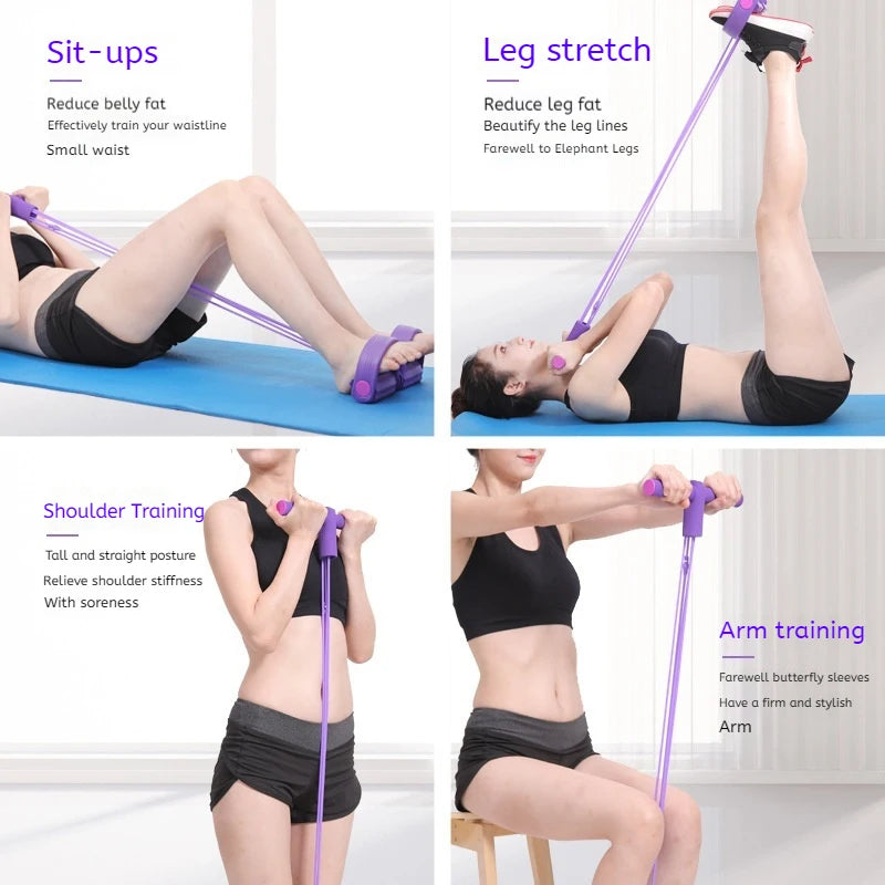6 Tube Resistance Band Set For Full Body Home Workout