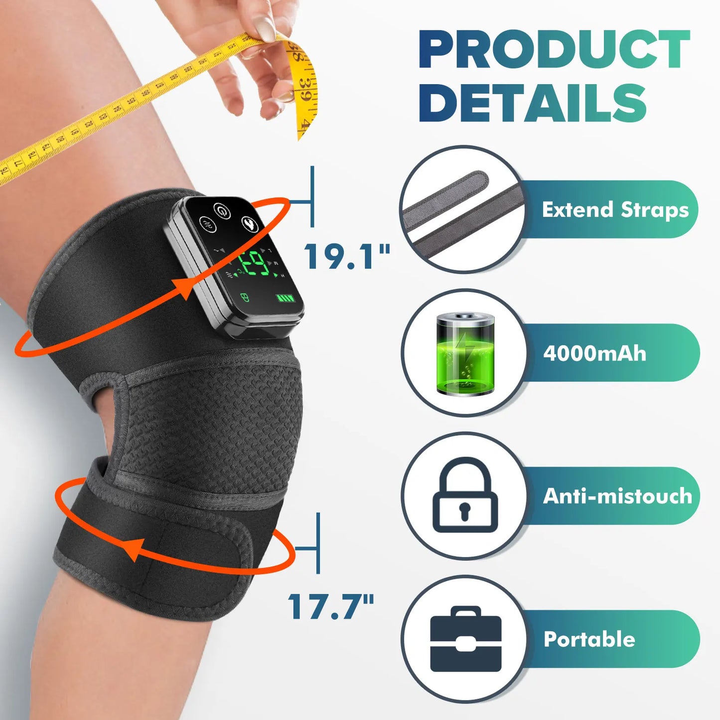 Hailicare Knee Heating Massager for Joint Therapy and Relief