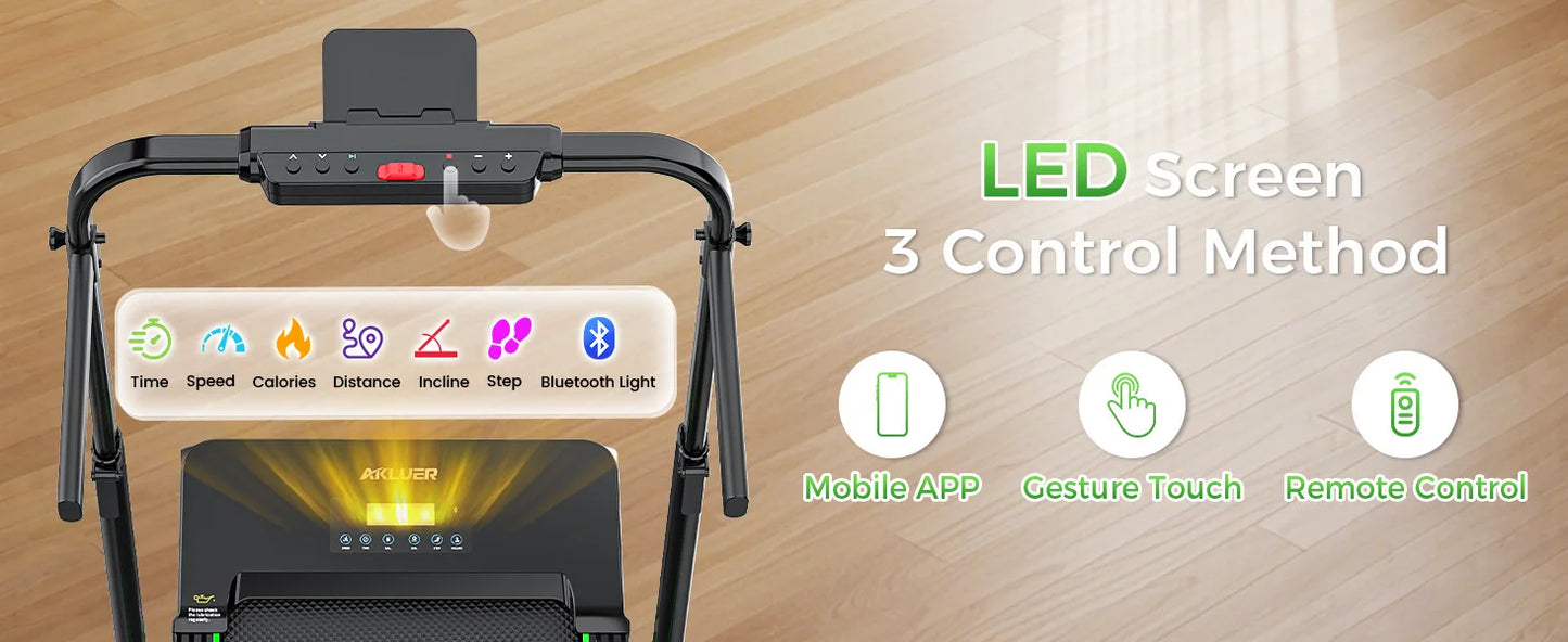 AKLUER Under Desk Walking Pad 12 Percent Auto Incline Treadmill Bluetooth App