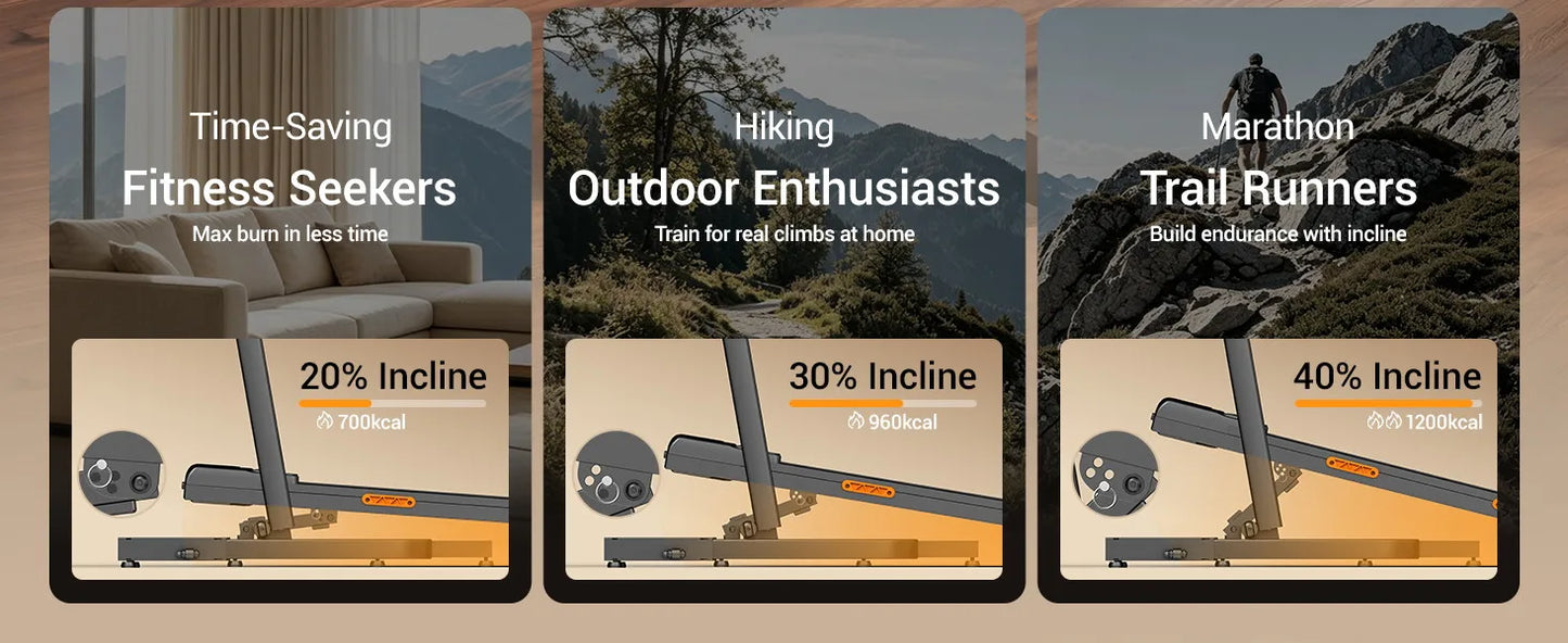 UMAY Folding Treadmill With 15 Percent Incline And 3.0HP Motor
