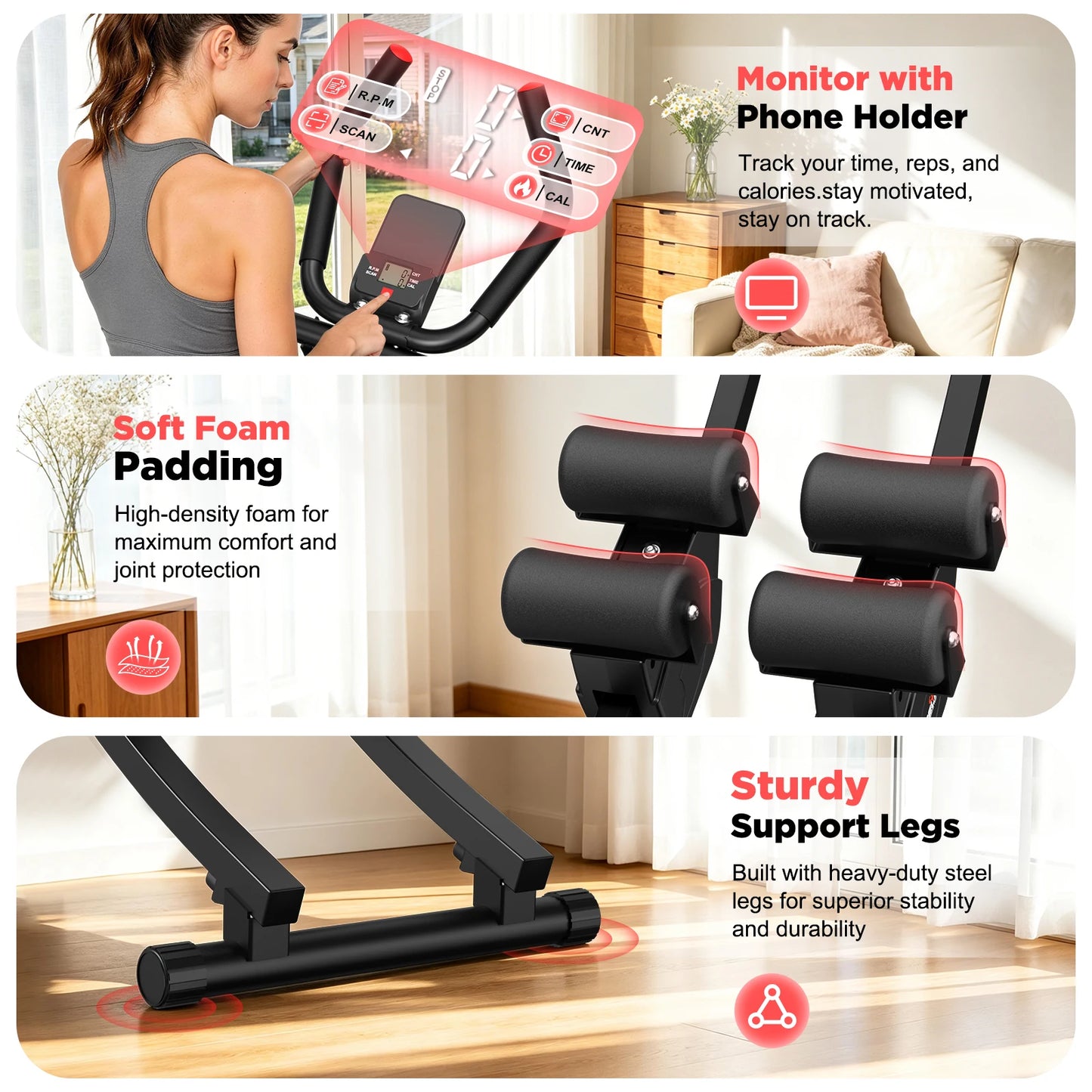 Dual Track Ab Machine Core Trainer With Adjustable Resistance LCD