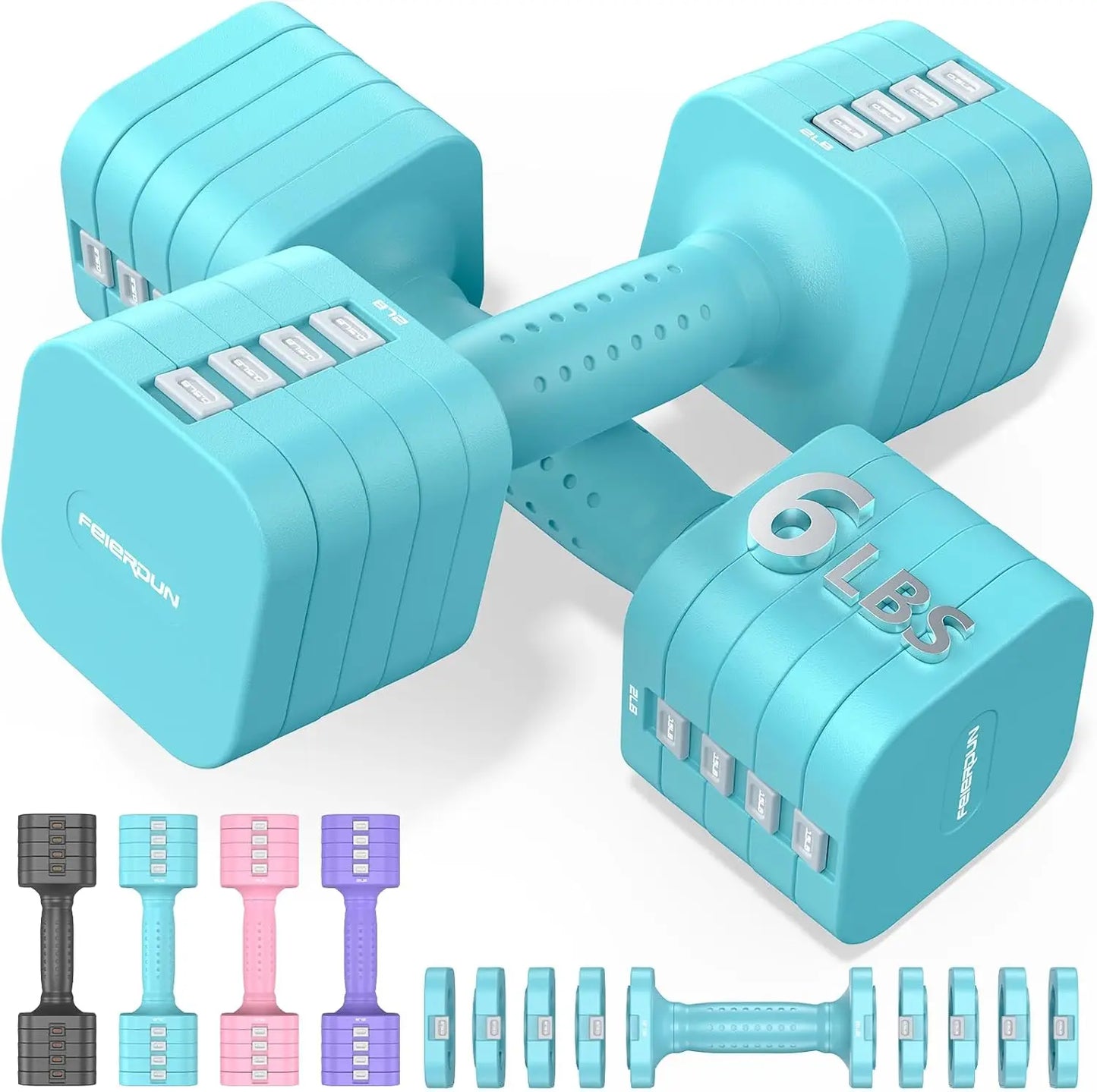 FED Fitness FEIERDUN 5 in 1 Adjustable Dumbbells Set