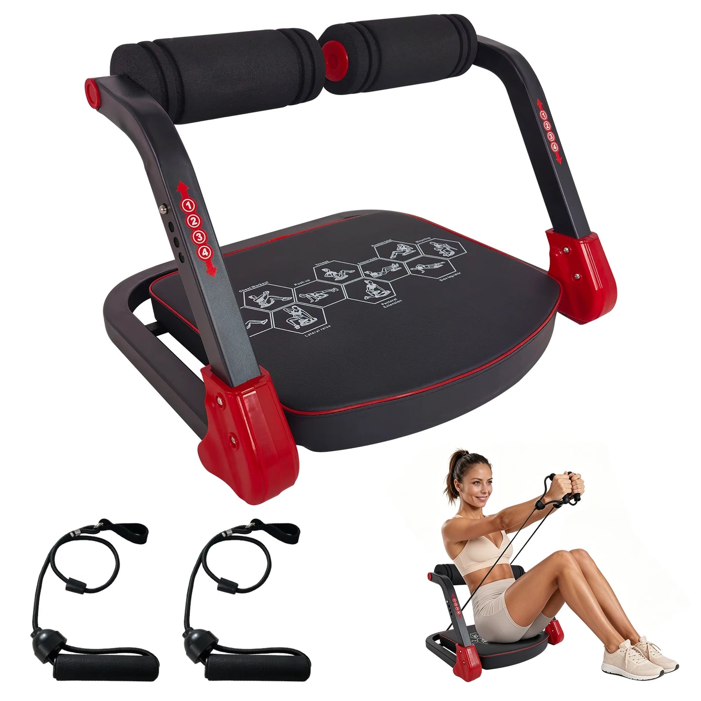 Ye Ab Core Trainer Abdominal Machine With Resistance Bands