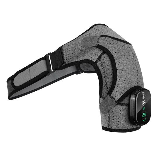Cordless Electric Heating Shouder Massager Brace, 3 Heat & Vibration Thermal Cervical Muscel Relax, Shoulder Warmer Massage Belt