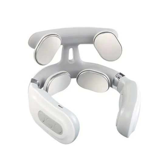 Electronic Four-Head USB Neck Massager With Heating Breathing Light