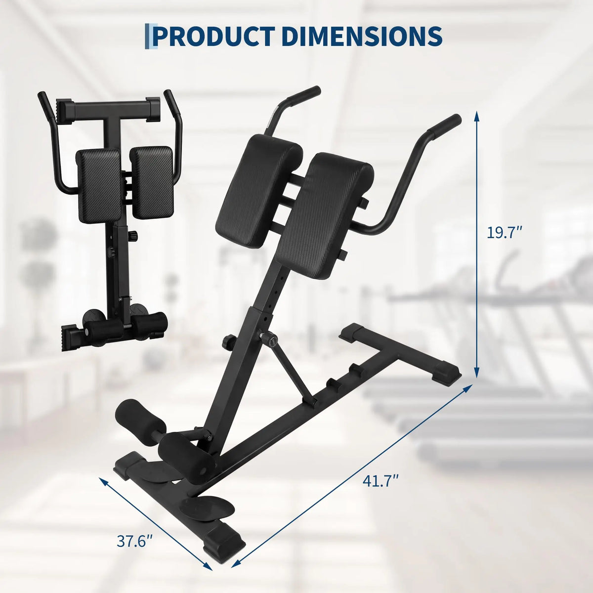 HiMISS Adjustable Roman Chair Hyperextension Bench For Home Gym