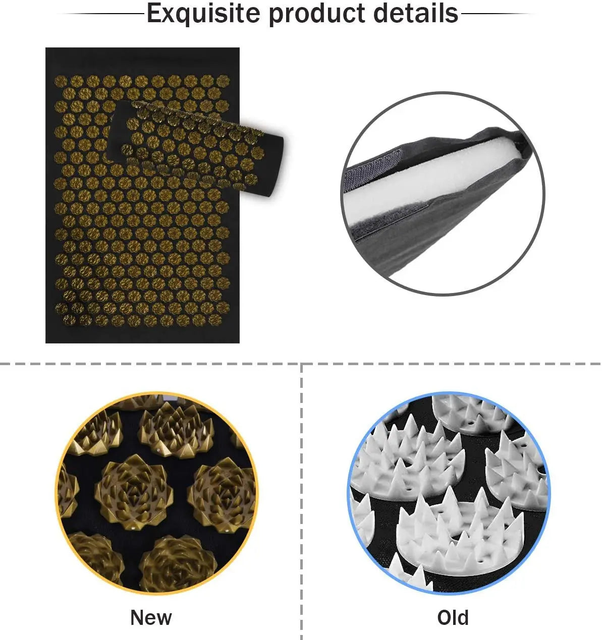 MARFLY Shiatsu Acupressure Mat With Spiked Kuznetsov Applicator Therapy Massager