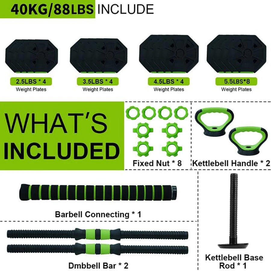 HiMISS Four In One Adjustable Kettlebell Dumbbell Set Home Gym