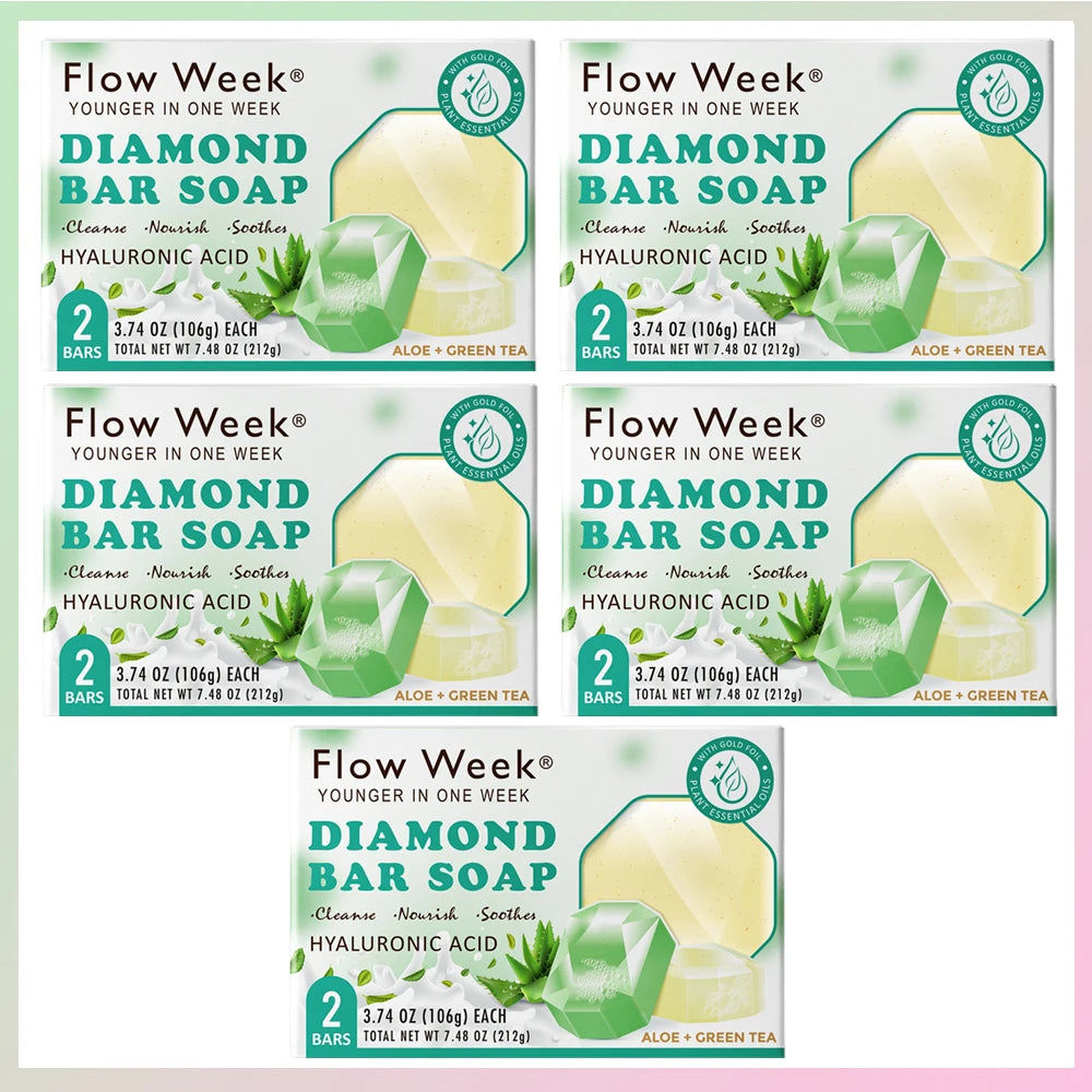 FlowWeek Hyaluronic Acid Diamond Antimicrobial Essential Oil Soap Hydration Moisturization