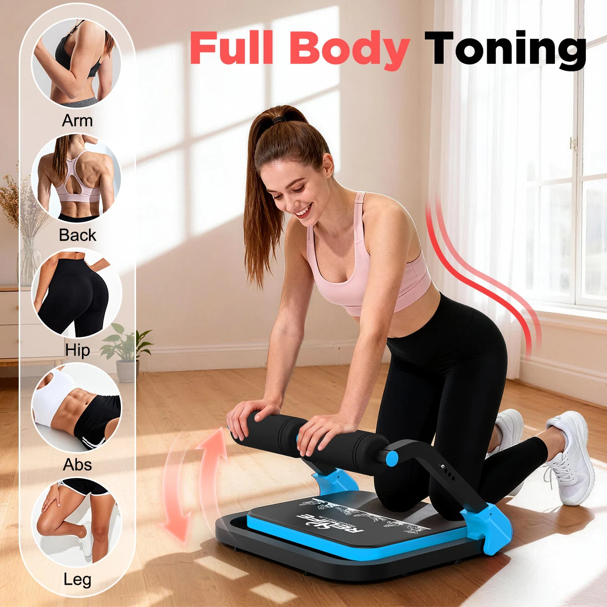 Adjustable Core Training Machine Automatic Rebound Foldable Home Gym