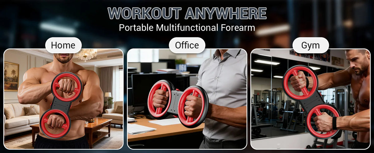 3 In 1 Upper Body Strength Trainer With Forearm Rotator