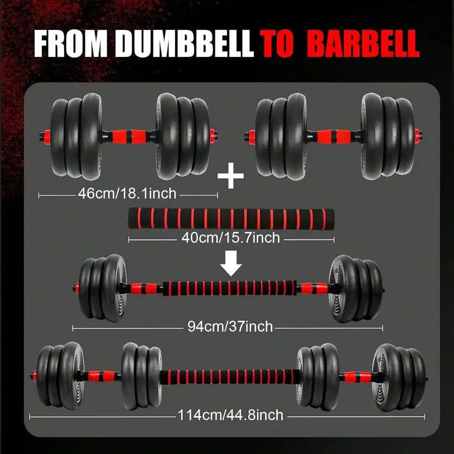 3 In 1 Adjustable Dumbbell Set 44 Lbs Barbell Stand