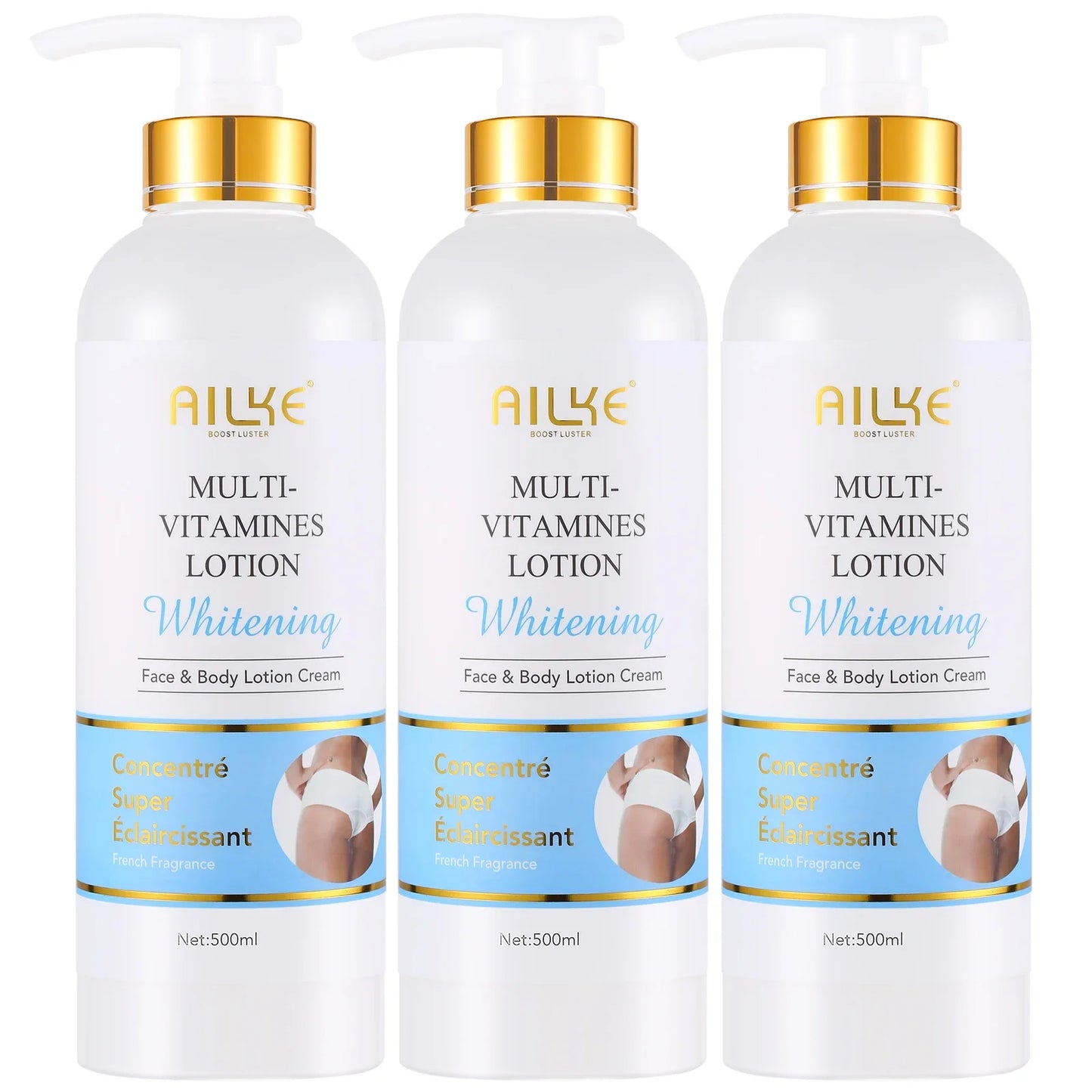 AILKE NaturallyDerived Multivitamin WhiteningLotion Kit For Advanced Facial Skin Care