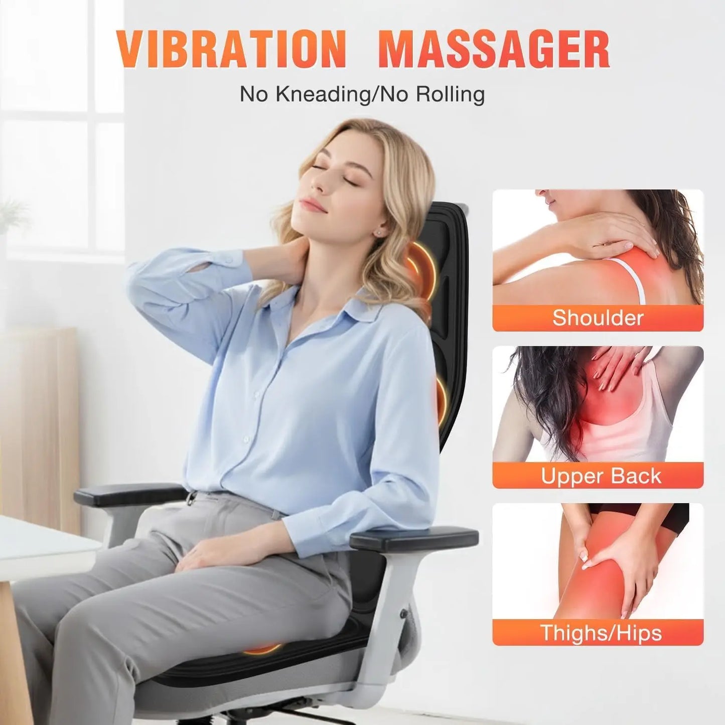 HIMOUTA Back Massage Seat Cushion With Heating 7 Modes