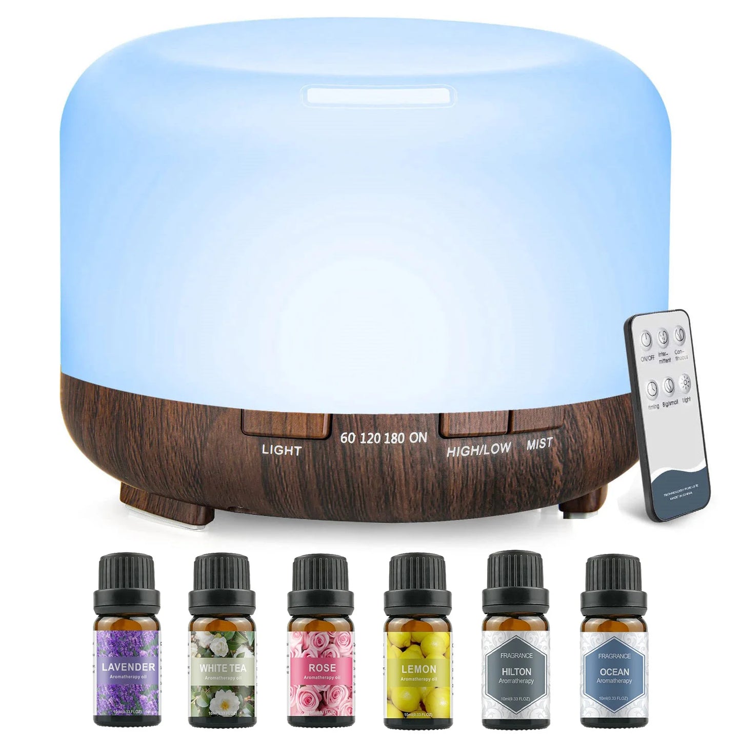 Aroma Diffuser with Optional Oils and Remote Control