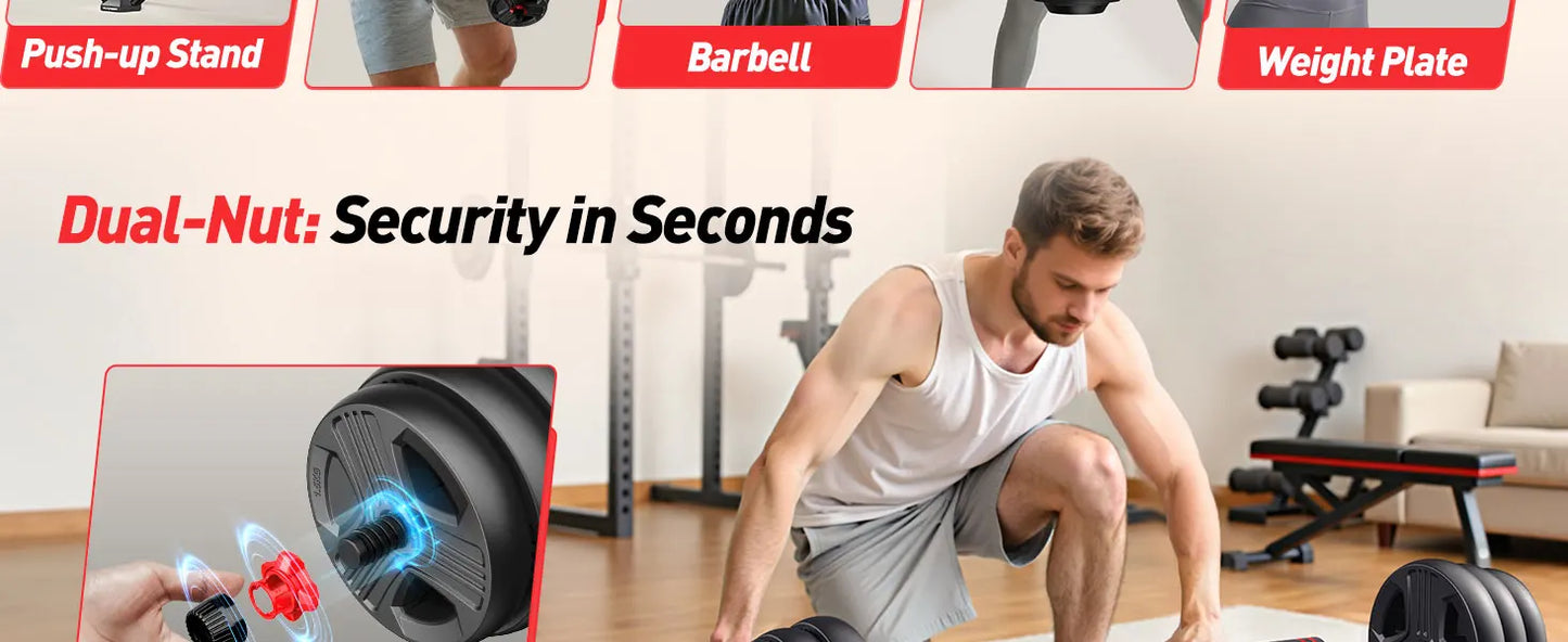 FED Fitness Adjustable 5 In 1 Dumbbell Barbell Stand