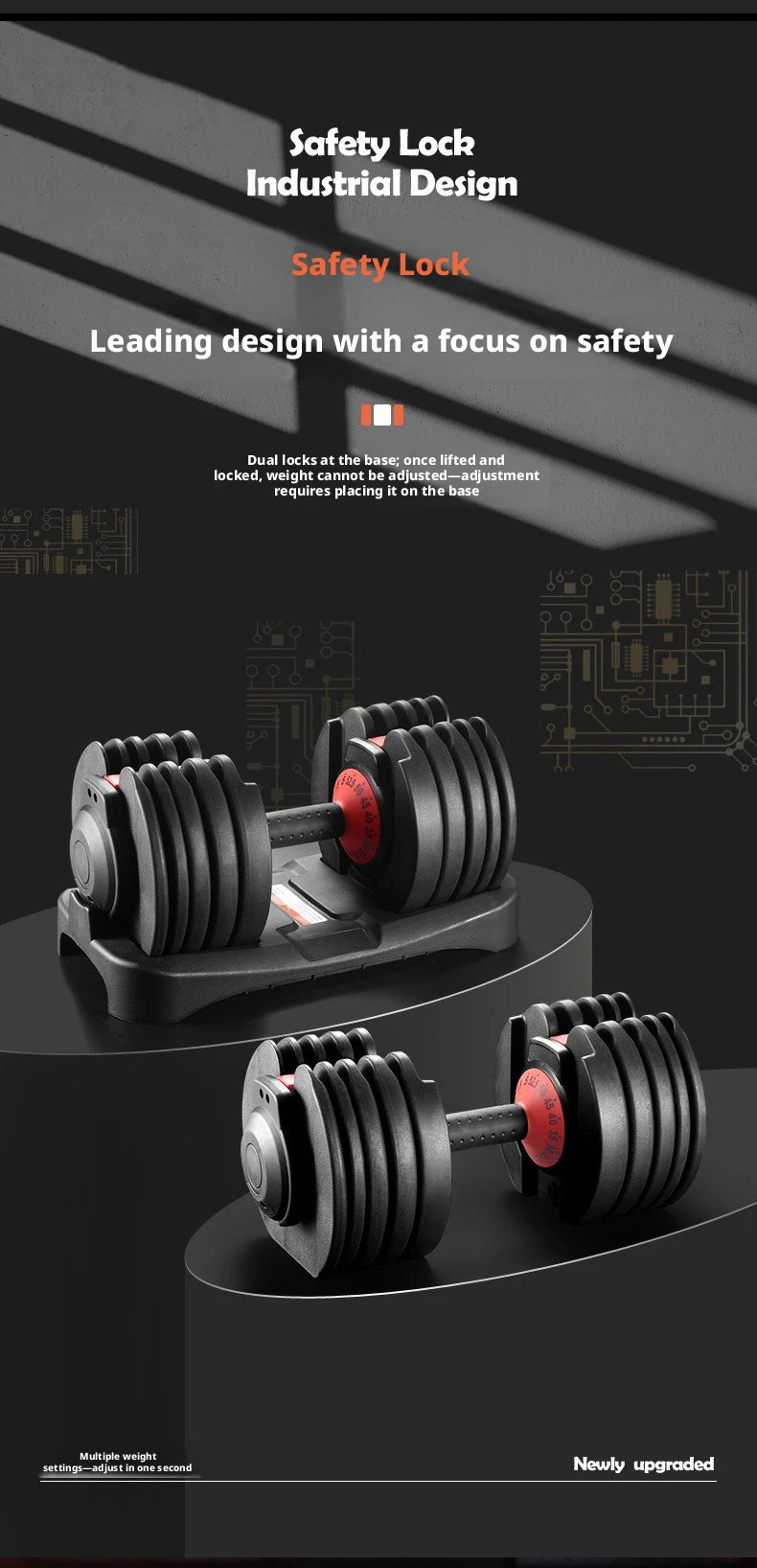 Auto-Locking Adjustable Dumbbell for Full-Body Workouts