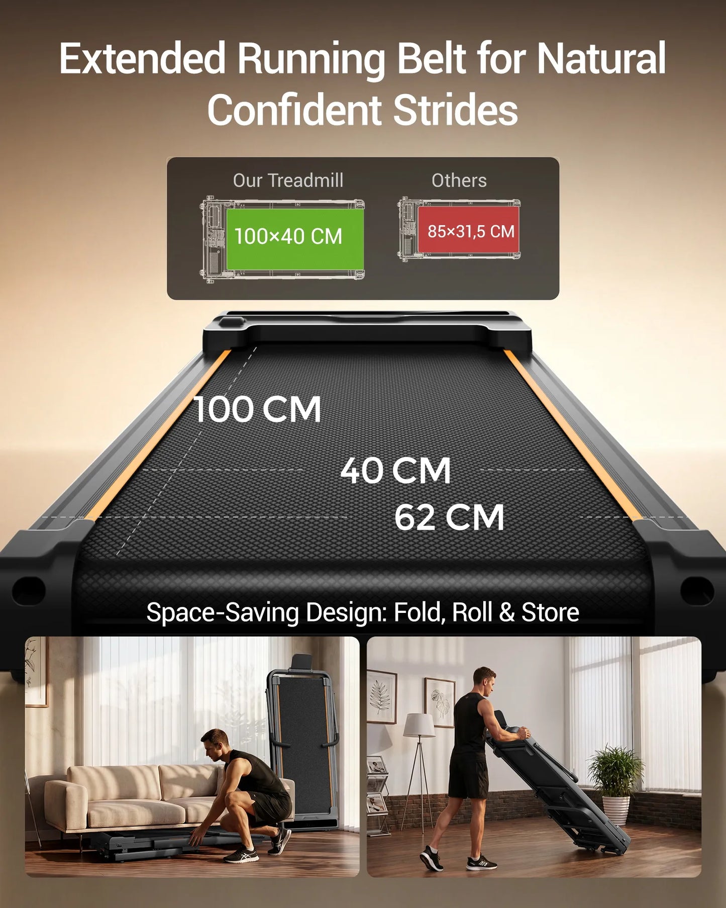 UMAY Folding Treadmill With 15 Percent Incline And 3.0HP Motor