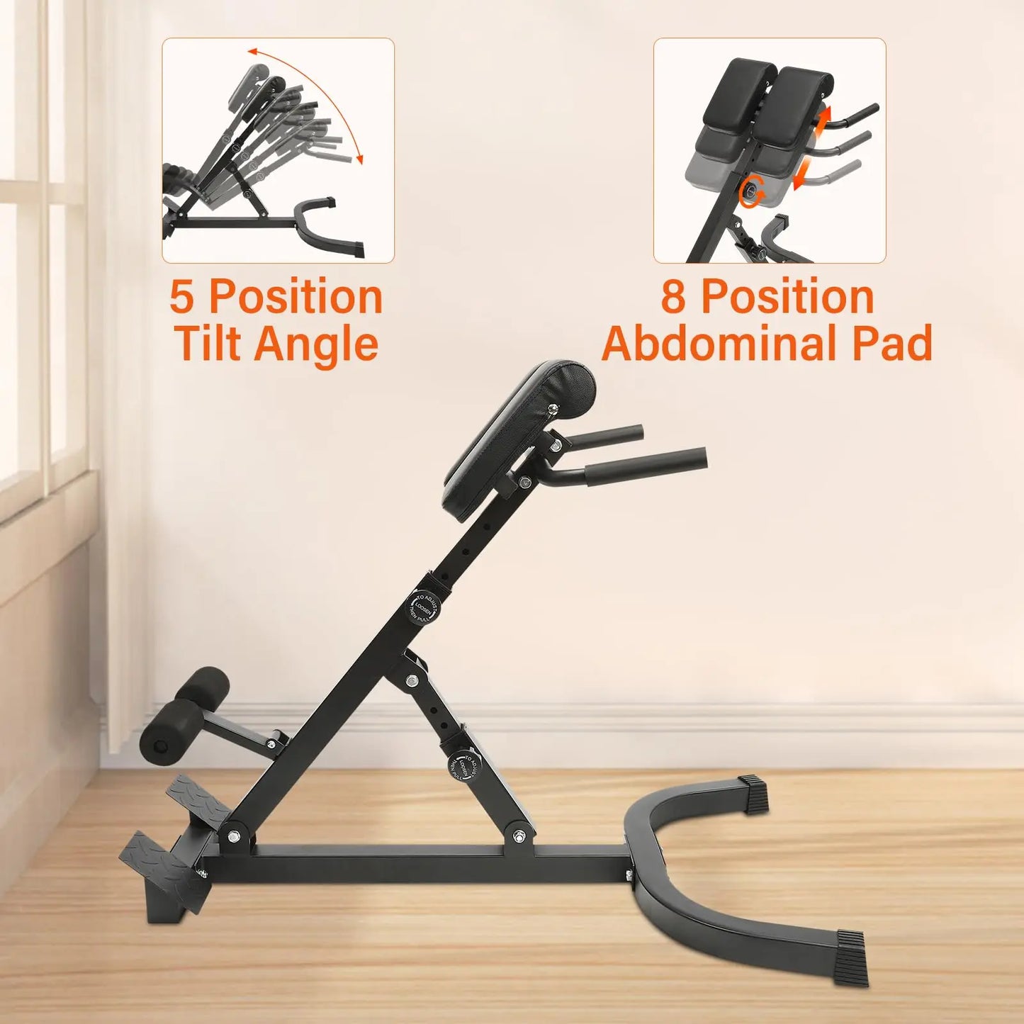 Roman Chair Back Extension Bench Foldable 5 Position Unit