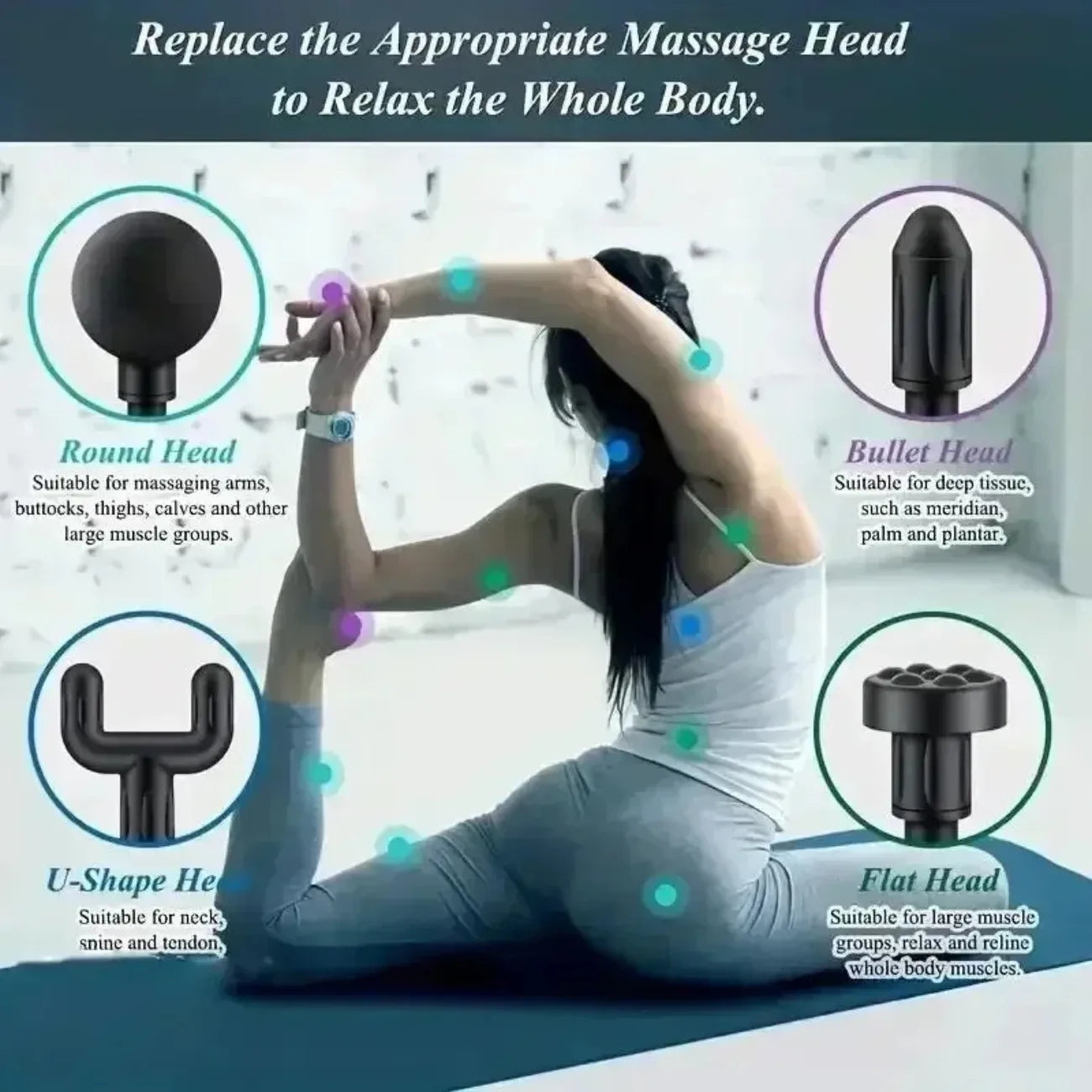 DIAMRI USB Massage Gun For Neck Shoulders Back Rechargeable Portable
