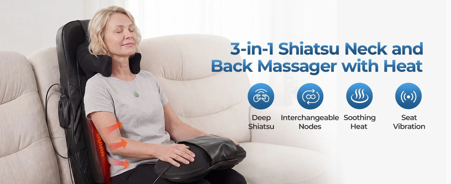 HIMOUTA Shiatsu Massage Cushion With Heat For Home Use