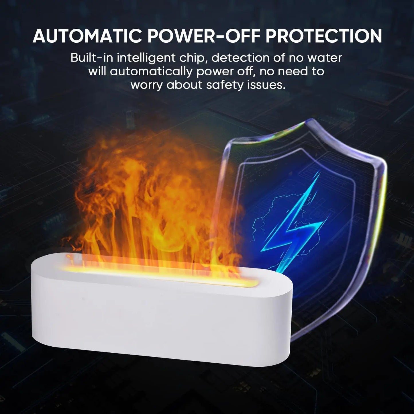 XMSJ Essential Oil Diffuser Fireplace FlameEffect Aromatherapy Ultrasonic Humidifier