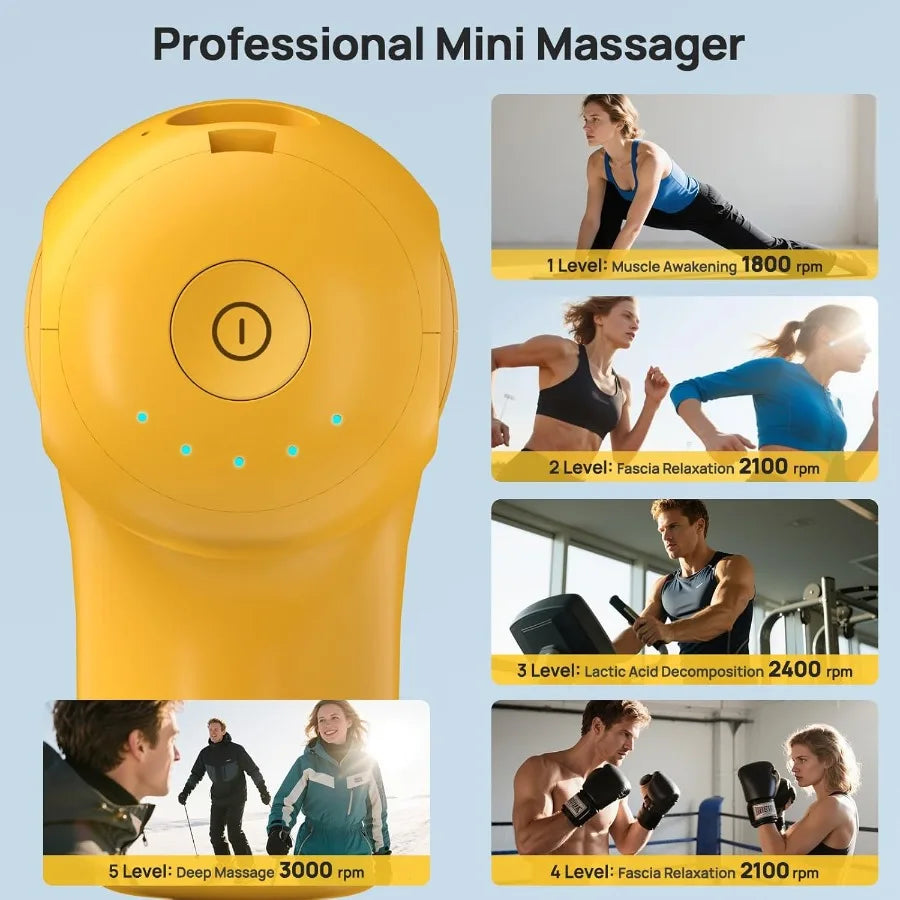 Ultraportable Travel Massage Gun Deep Tissue Percussion Massager With Attachments