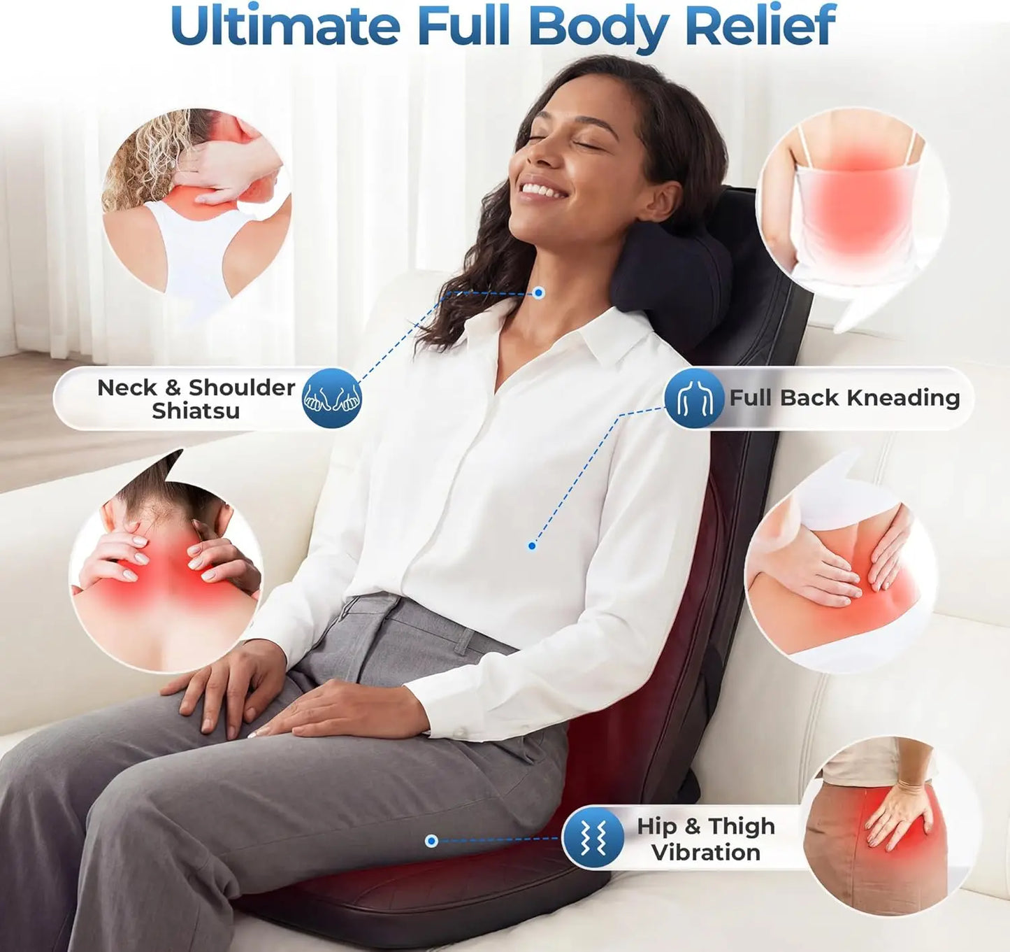 HIMOUTA Shiatsu Massage Cushion With Heat For Home Use