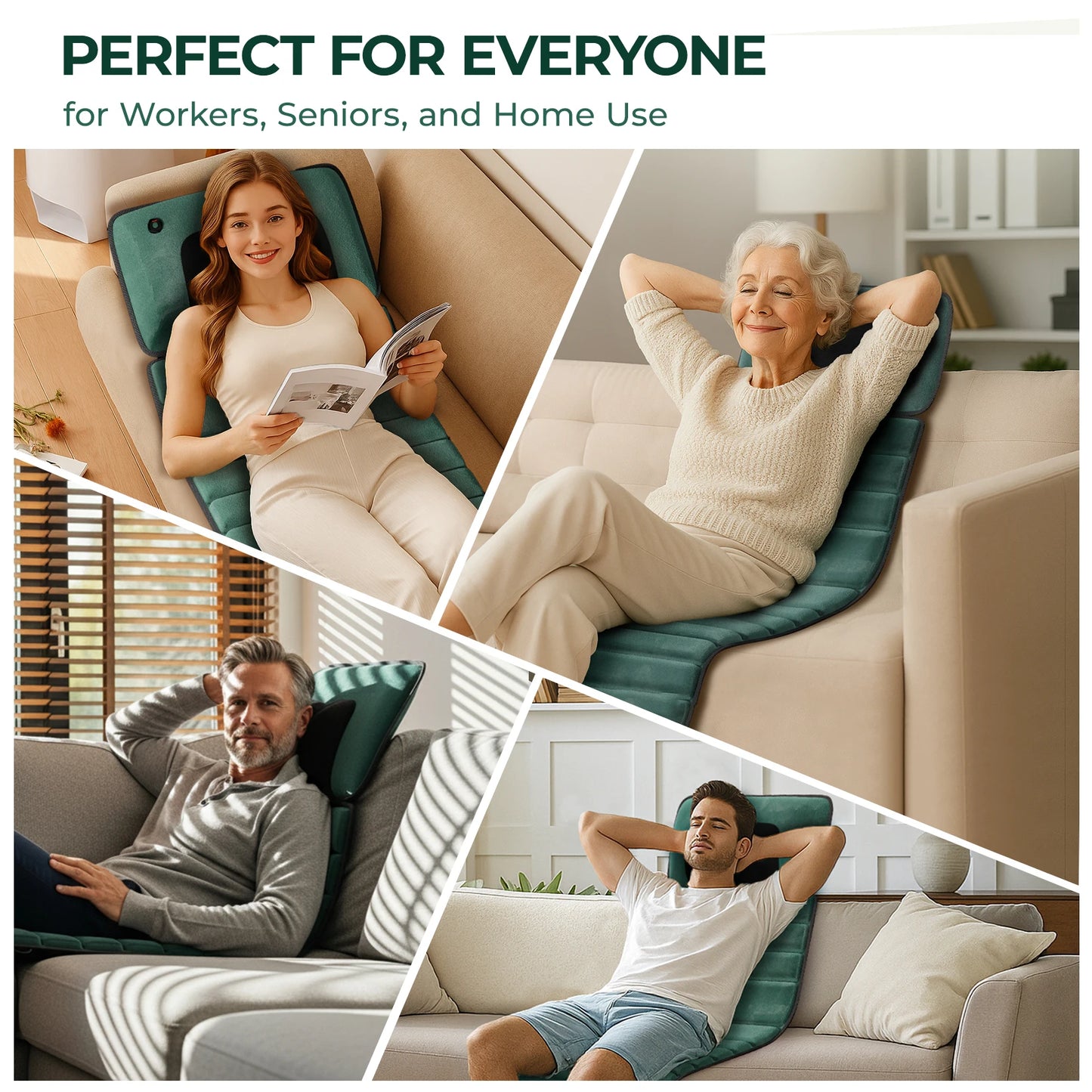 HIMOUTA Full Body Massage Mat With Heat And 10 Motors