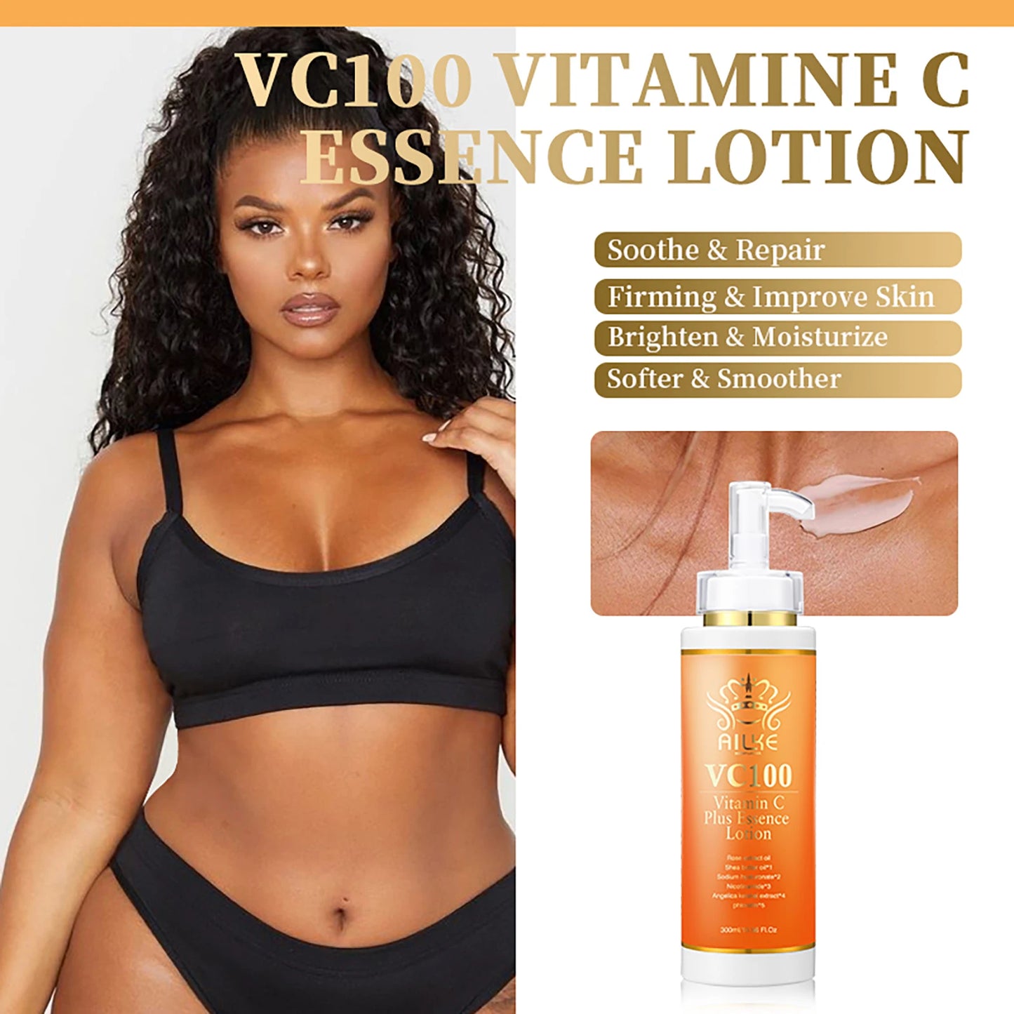 AILKE Vitamin C Whitening 4-in-1 Anti Wrinkle Hydration-Radiance Cleanser Formula