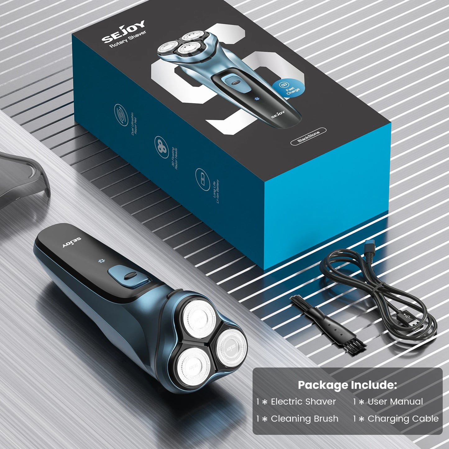 Sejoy 3D Floating Rechargeable Electric Shaver for Men