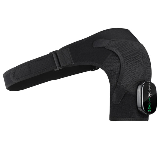 Cordless Electric Heating Shouder Massager Brace, 3 Heat & Vibration Thermal Cervical Muscel Relax, Shoulder Warmer Massage Belt