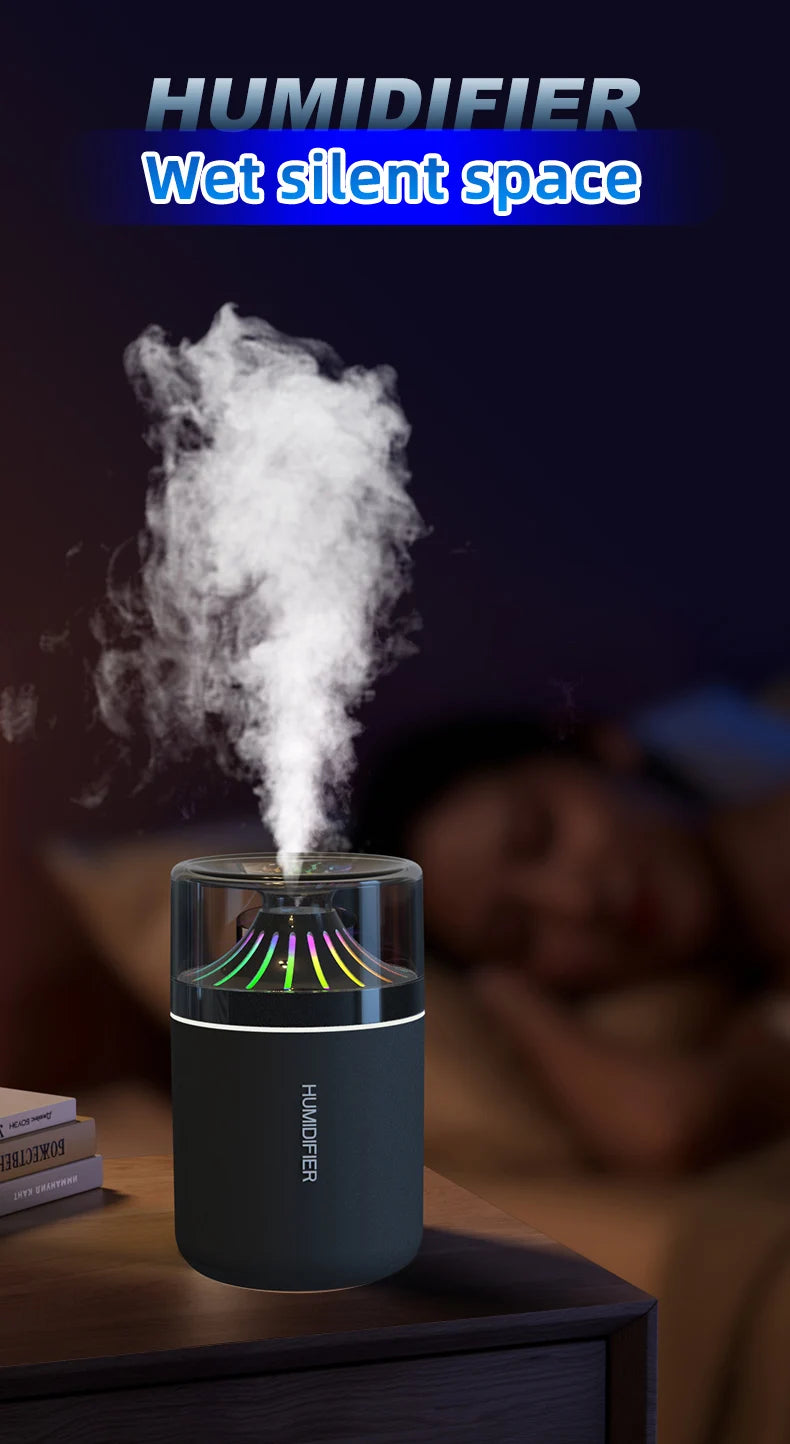 Seavidar Colorful Atmosphere Light Humidifier Vehicle Mounted Noise Reduction