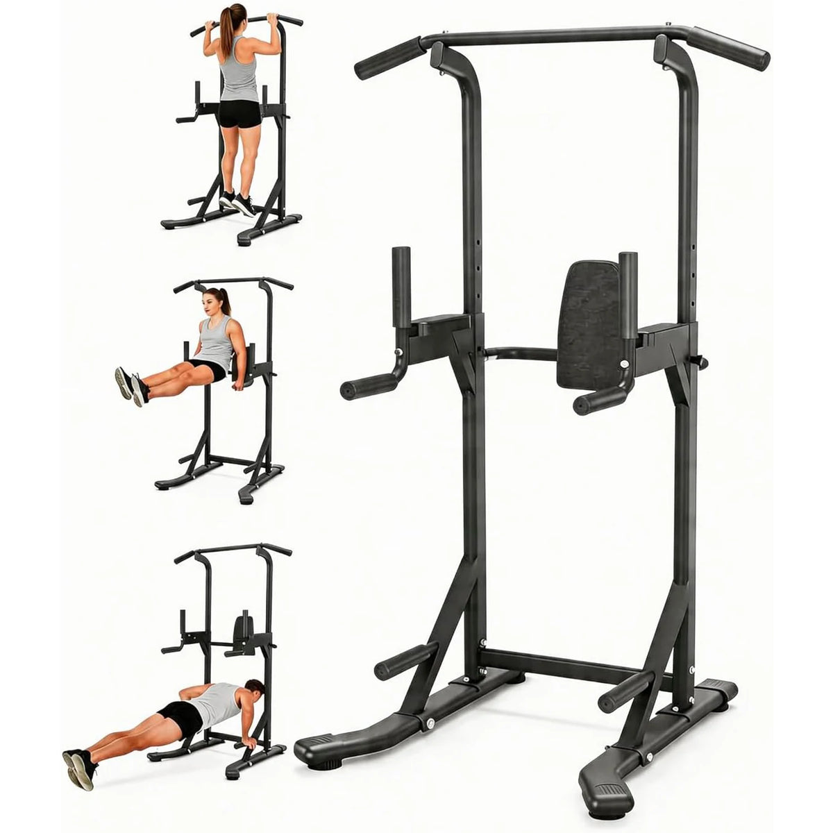 HiMISS Power Tower Pull Up Bar Dip Station Strength Trainer
