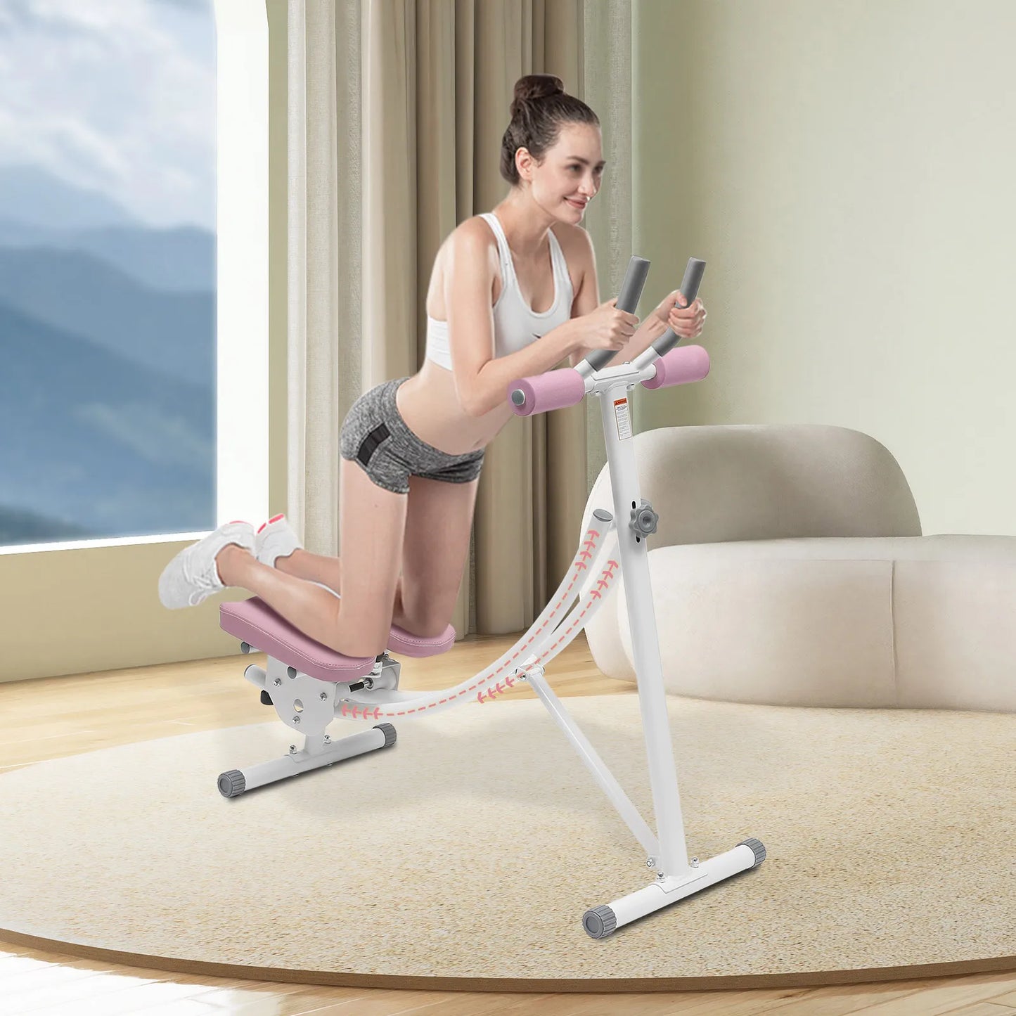 Ab Trainer Abdominal Workout Machine Carbon Steel 150kg Load